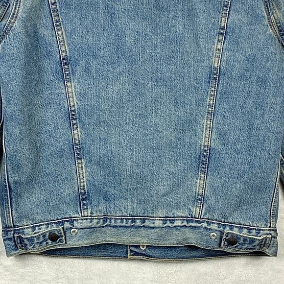 Levis Type III Sherpa Trucker Denim Jacket Mens M Faded Western Classic Retro - Picture 10 of 13